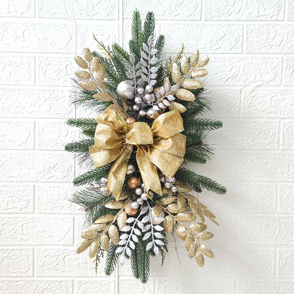 Christmas Wreath Garland Ornament For Front Door Wall Window Party Supplies Festival Door Window Decor Christmas Decortions