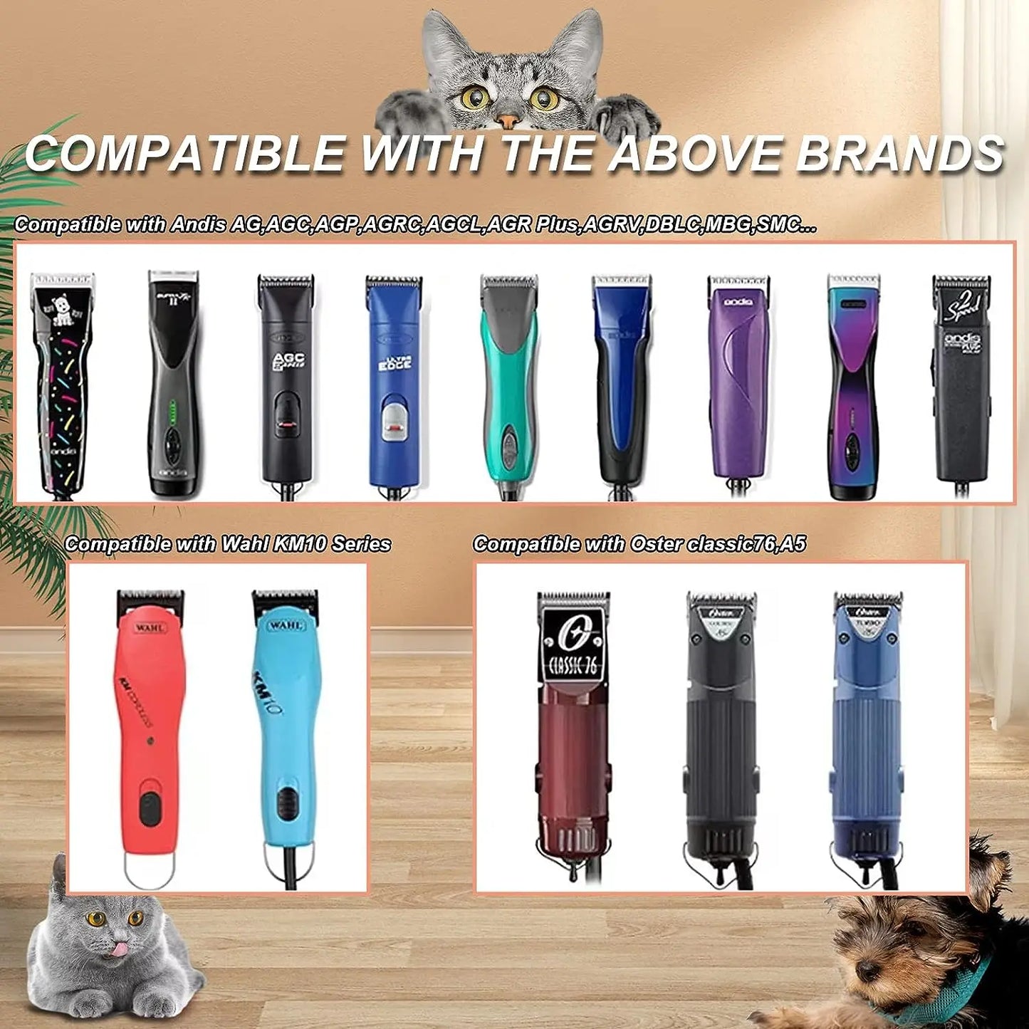 10pcs/lot 18 Teeth Ceramic Edge Carbon Coated Steel Pet Clipper Blade Dog Grooming Blade Electric Accessories for Andis Wahl