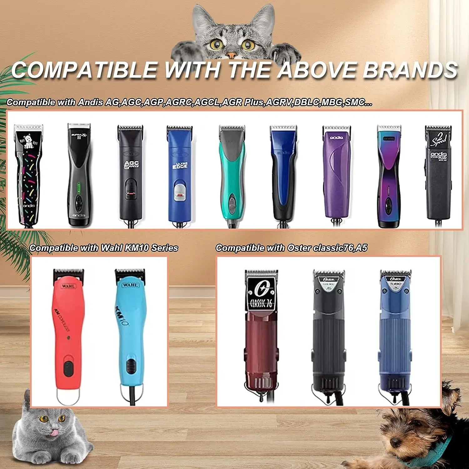 10pcs/lot 18 Teeth Ceramic Edge Carbon Coated Steel Pet Clipper Blade Dog Grooming Blade Electric Accessories for Andis Wahl