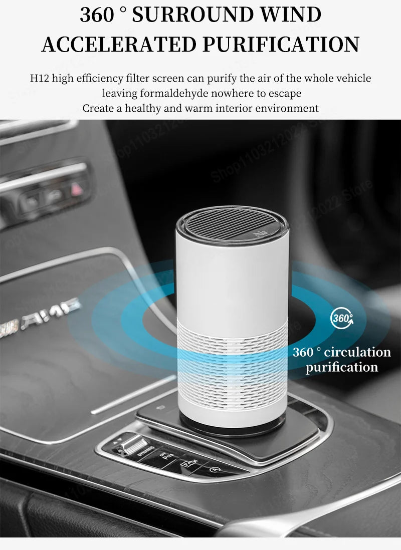 Xiaomi Youpin Car Air Purifier Desktop Filter Negative Ion Sterilization Odor Removal Air Freshener Purification Closet Mini