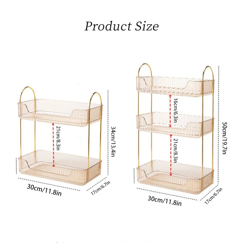 Bathroom Corner Storage Organizer Shelf Home Makeup Skincare Shampoo Lipstick Tabletop Holder Cosmetic Desk Kitchen Rack