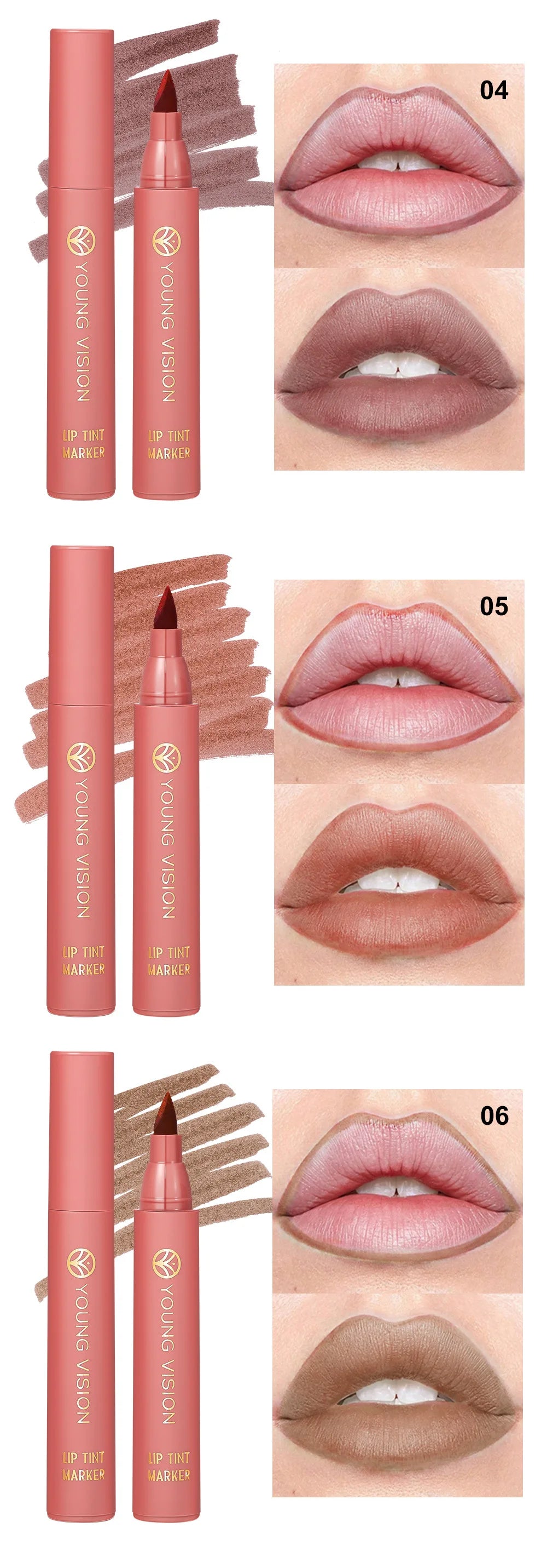 Bulbusbow Matte Lipstick Lip Dye Pen Lipliner Waterproof Lasting Sexy Matte Lip Liner Contour Pen Lipgloss Makeup Non-Stick Cup Cosmetics