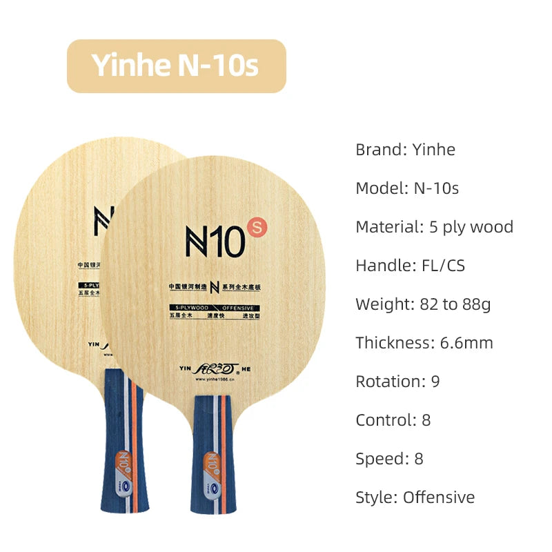 Yinhe Table Tennis Blade N10s N-10 Offensive 5 Wood Ping Pong Racket Blade