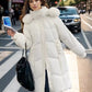 YJKDYK 2024 Winter Women's Jacket Female Fur Collar Warm Long Parkas Coats Women's High Collar Thicken Warm Cotton Jacket