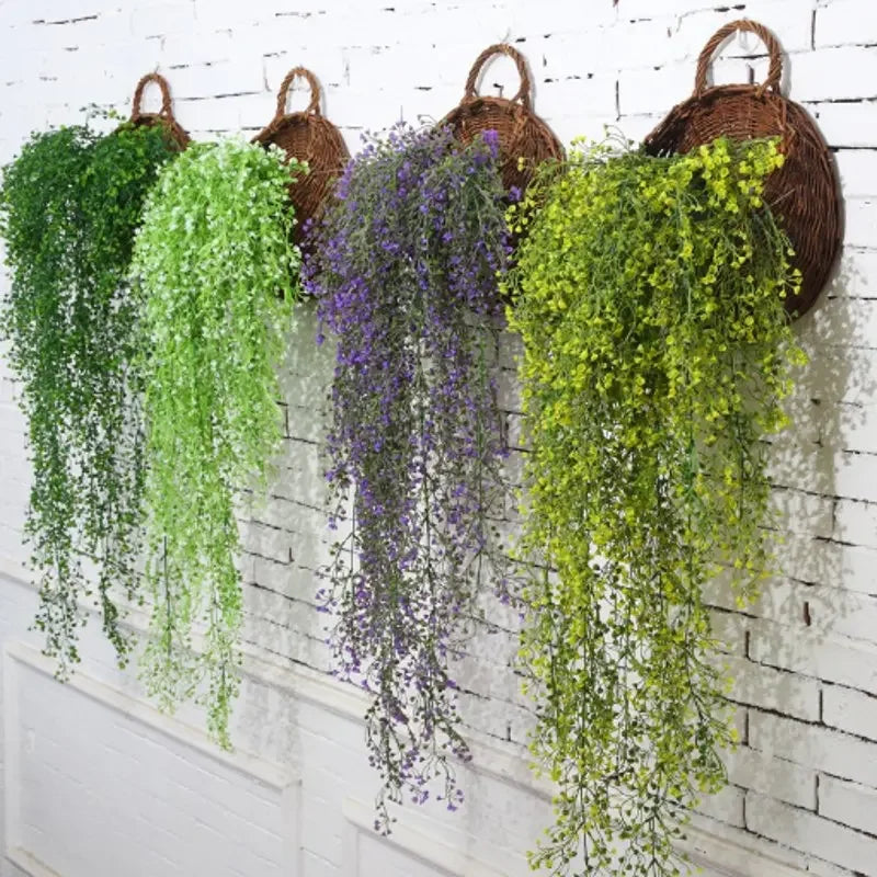 Artificial Plants Vines Admiralty Willow Wall Hanging Plant Fake Flower Home Wedding Party Wall Balcony Decoration Green Leaf