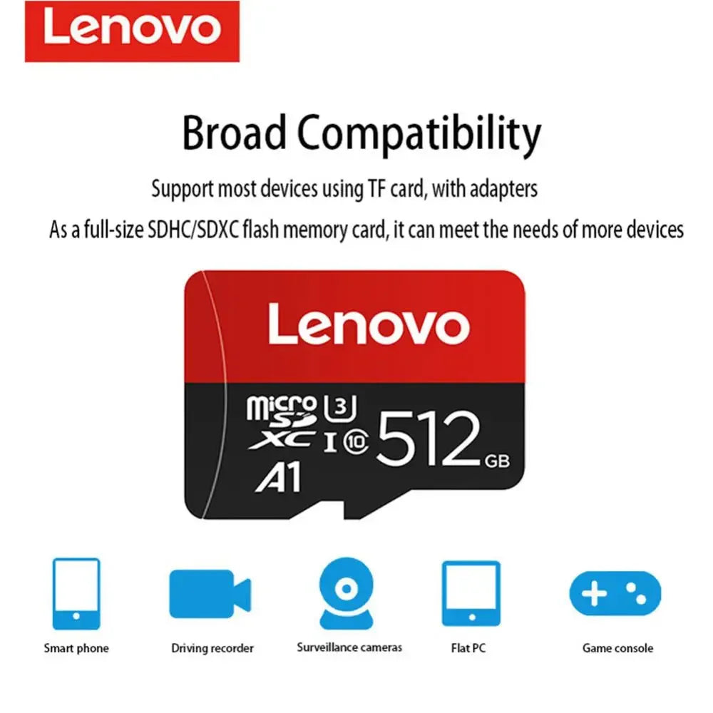 Original Lenovo SD 1TB Micro TF Mini SD Card 256GB 512GB 128gb 64GB TF Memory Flash Card for Phone/Computer/Camera Dropshipping