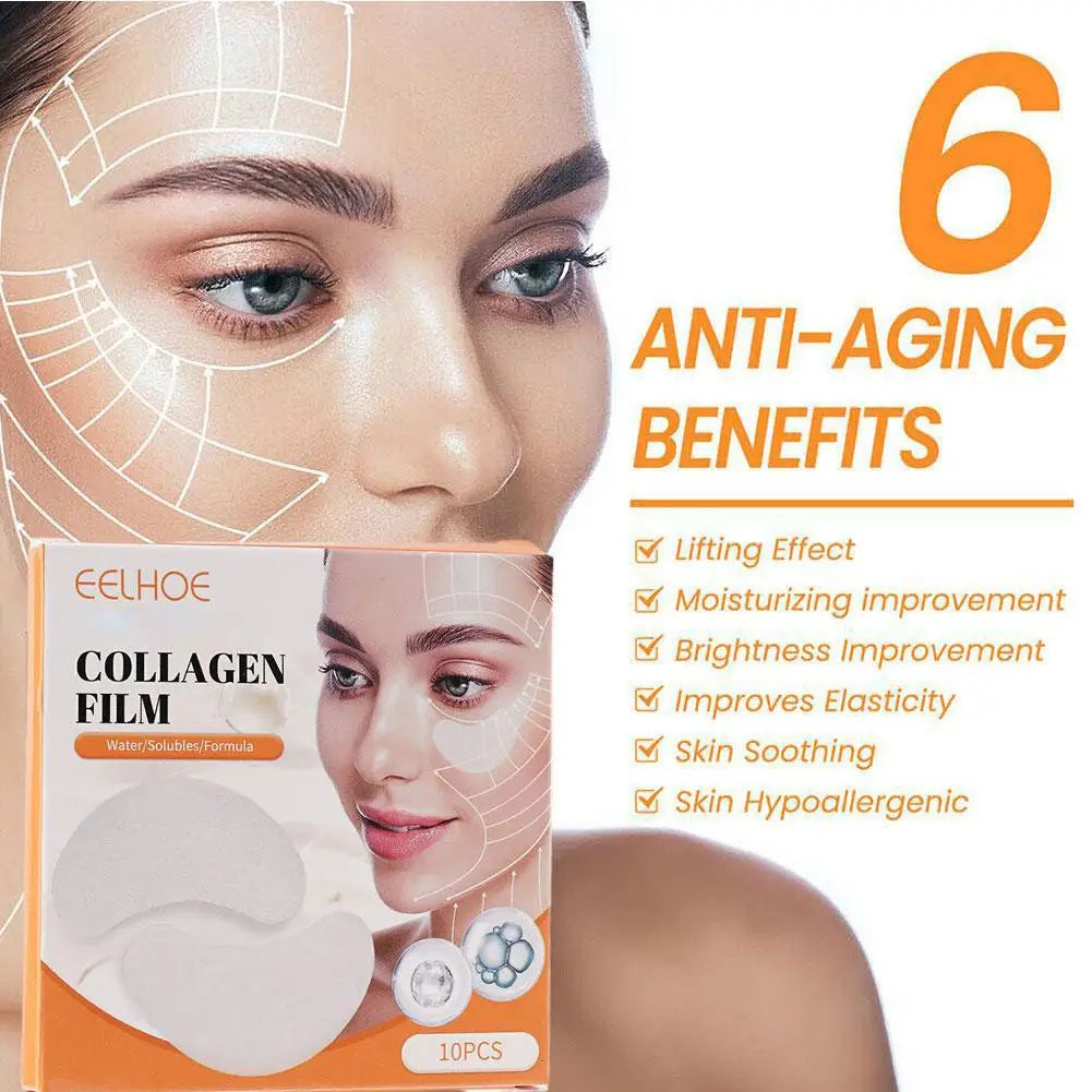 5Pairs Collagen Soluble Film Anti Aging Wrinkles Remove Dark Circles Nourish Mask Moisturizing Lift Firming Skin Eyes Care