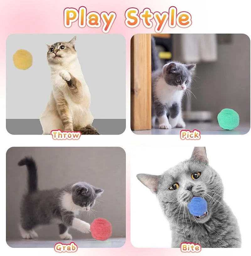 Cat Toys Interactive Launch Training Toy For Pet Kitten Creative Mini Shooting Gun Games Stretch Plush Ball Toys Pet Supplies