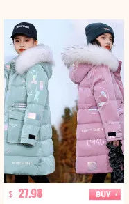 Winter Ski Suit Baby Jumpsuit Boy Overalls Warm down jacket Kids toddler girl Clothes Children Clothing faux fur coat overcoat