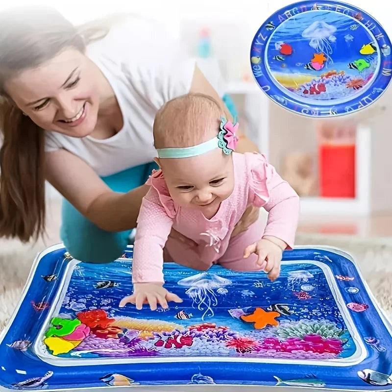 Infinno Inflatable Tummy Time Mat Premium Baby Play Mat Inflatable Water Cushion Interactive Baby Toys for Sensory Development