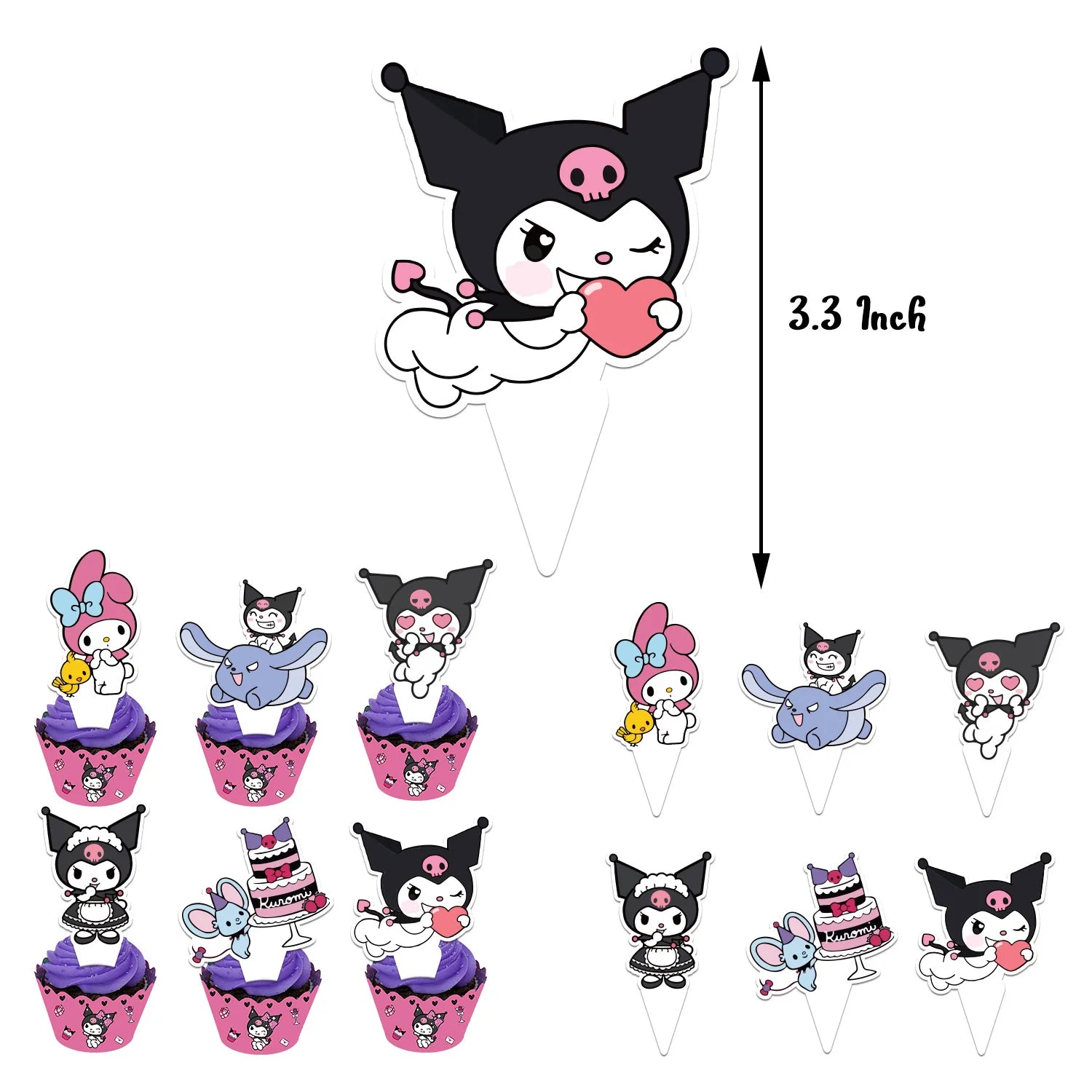 My Melody Kuromi Balloons Girl Birthday Party Decorations Baby Shower Banners Cake Toppers Supply Air Globos Kids Party Toys