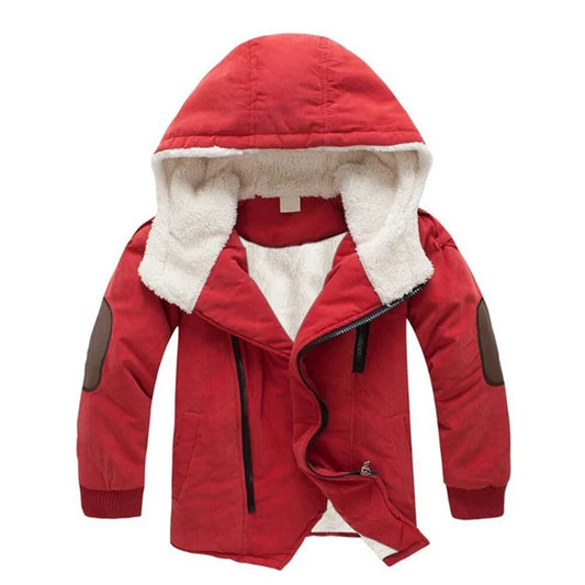 Winter Boys Thick Jackets Children Plus Fleece Warm Overcoat Boys Cotton Hooded Coat For Kids Withstand The Severe Cold Clothes