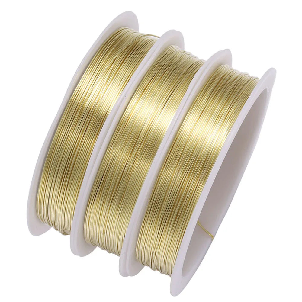 1 Roll 0.2/0.3/0.4/0.5/0.6/0.7/0.8/1mm Sturdy Copper Wire Beading Wire For Bracelet Necklace DIY Jewelry Making Accessories