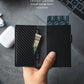 Credit Card Holder Leather Card Holder RFID Blocking Automatic Pop Up Business Card Holder for Cards