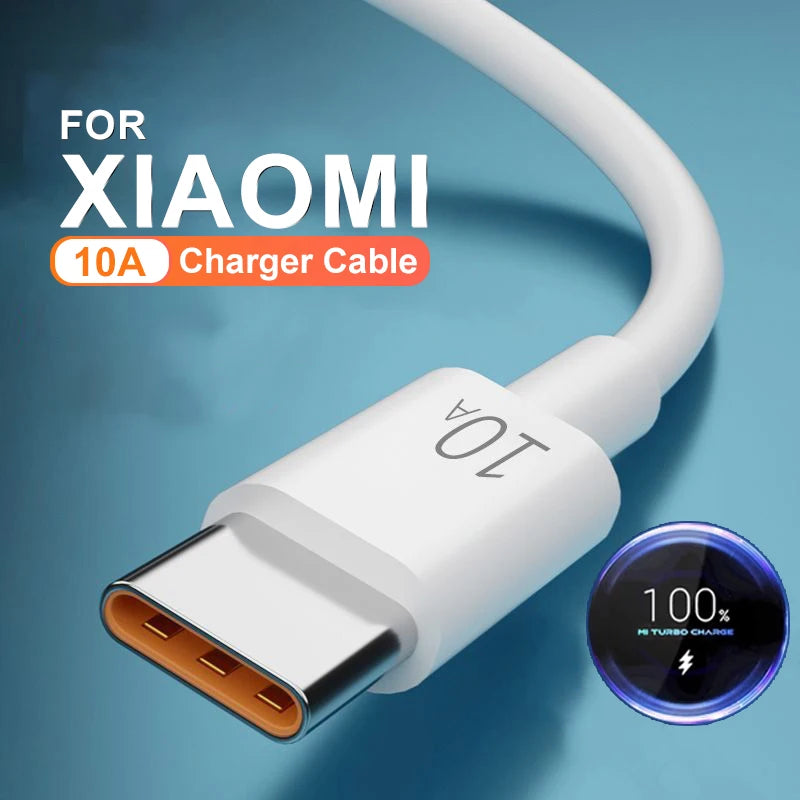 120W 10A USB Type C Super Fast Charging Cable For Huawei P40 P30 Honor Data Cord For Xiaomi Redmi 13 OnePlus POCO