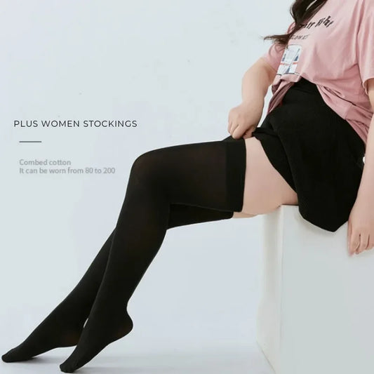 DOIAESKV Plus Size Women Stockings Over Knee Socks Thigh High Socks Large Size Female Stockings Long Socks Women's Stockings