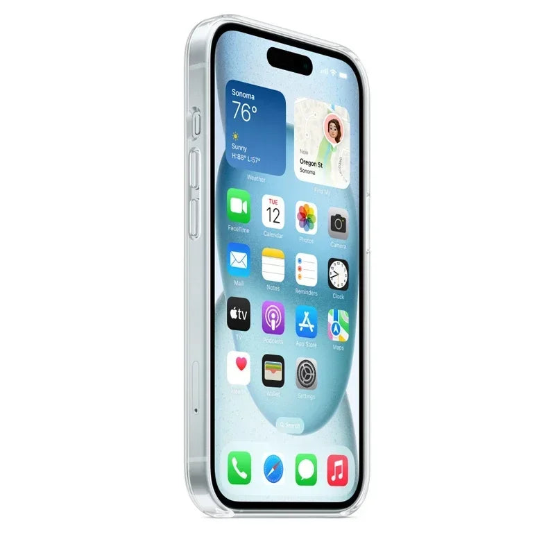 جراب شفاف ممتص مغناطيسي لهاتف Apple iPhone 16 15 14 13 12 11 Pro Max 16 15 14 Plus XS Max XR XS X 8 7 SE مع غطاء MagSafe