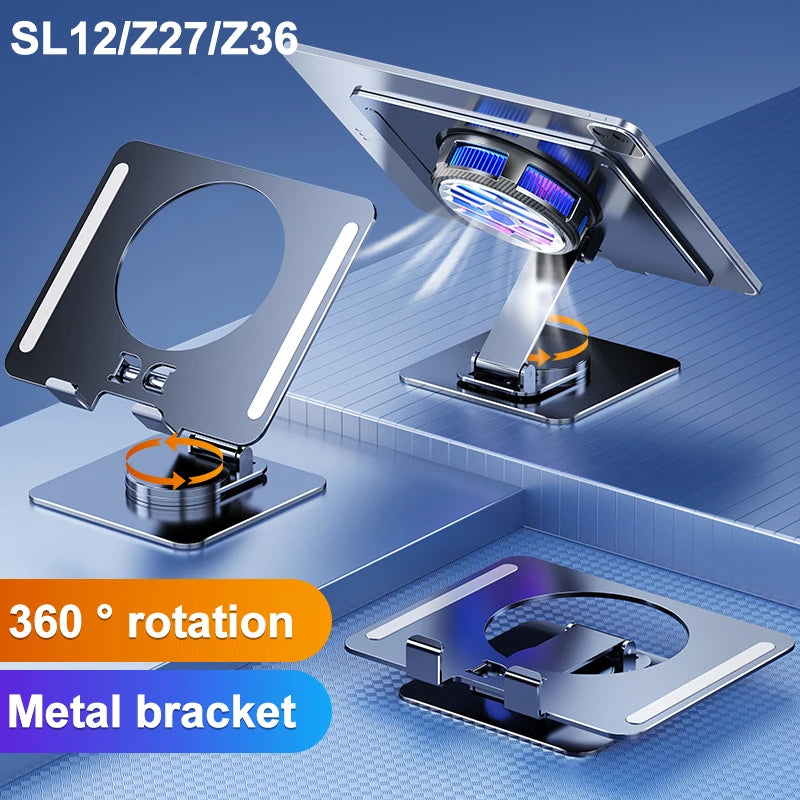 SL12/Z27铝合金平板电脑通用折叠支架桌面支架Z36旋转底座可调节平板支架适用于iPad华为