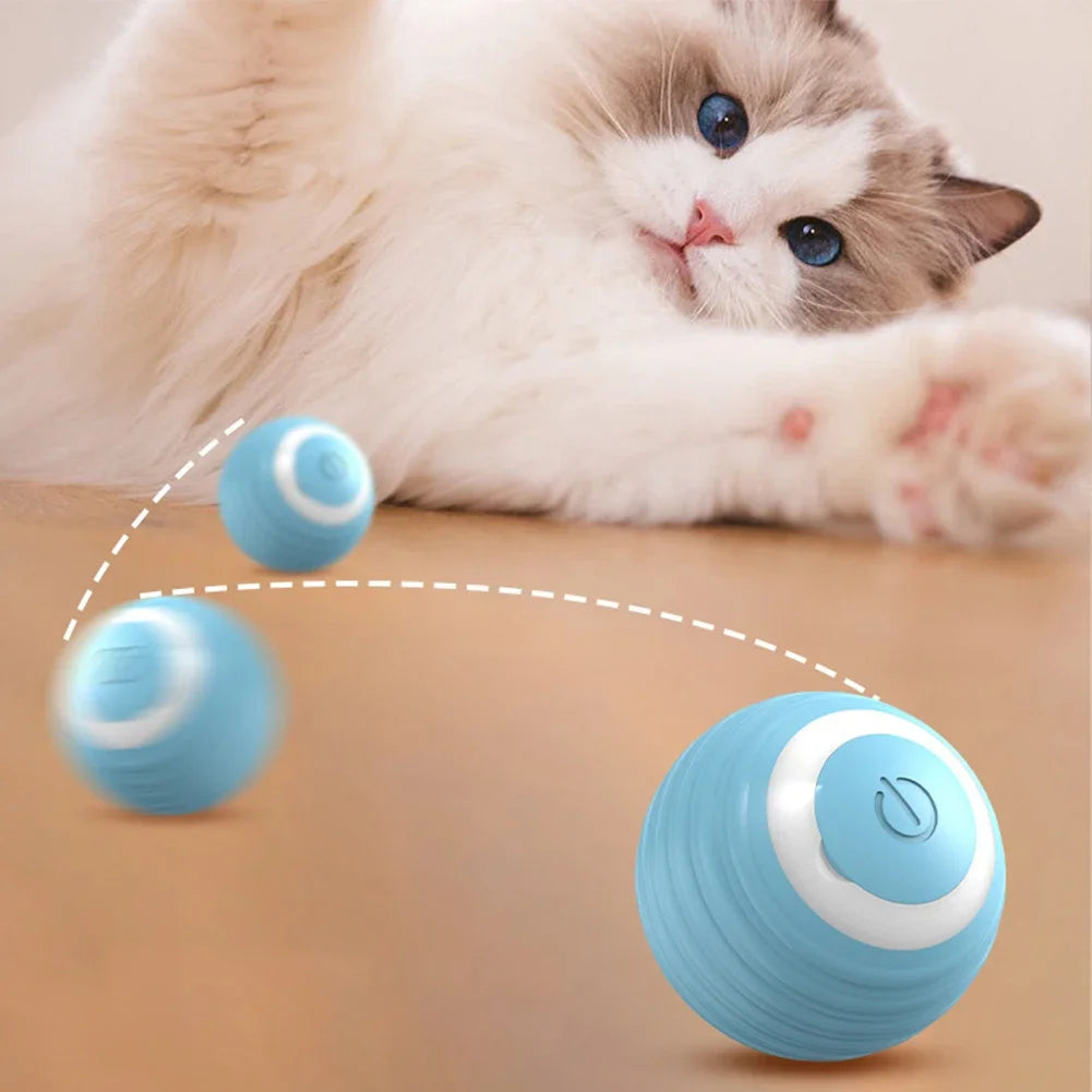 Automatic Moving Bouncing Rolling Ball with LED Lights Smart Cat Toy Ball Self-Moving Kitten Toy for Indoor Cat Kitten