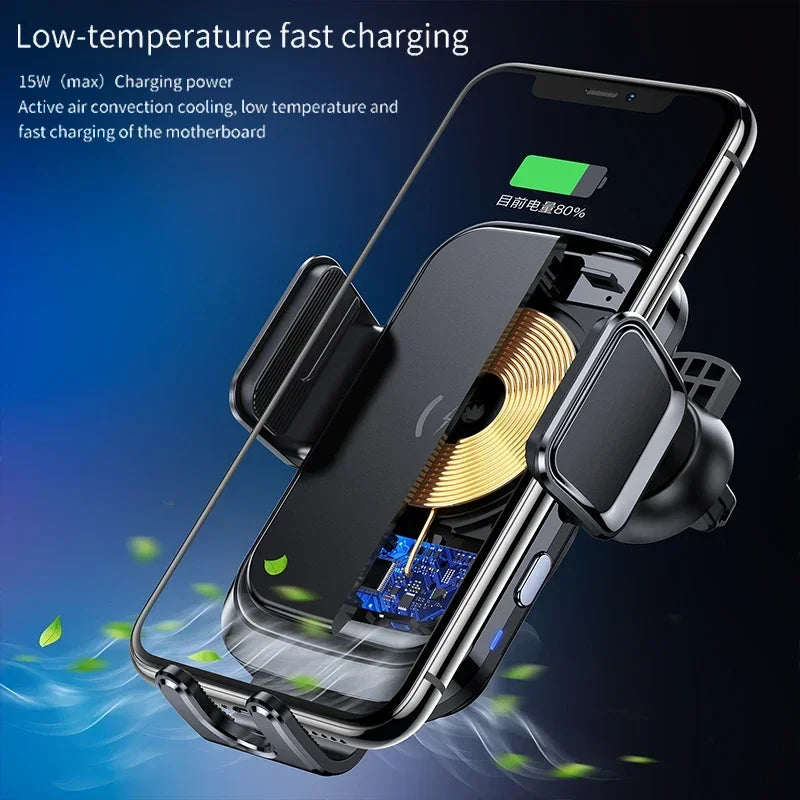 Car Wireless Charger Car Air Vent Phone Holder for iPhone16 15 14 13 12 Samsung Xiaomi Fast Wireless Charger Station Phone Stand