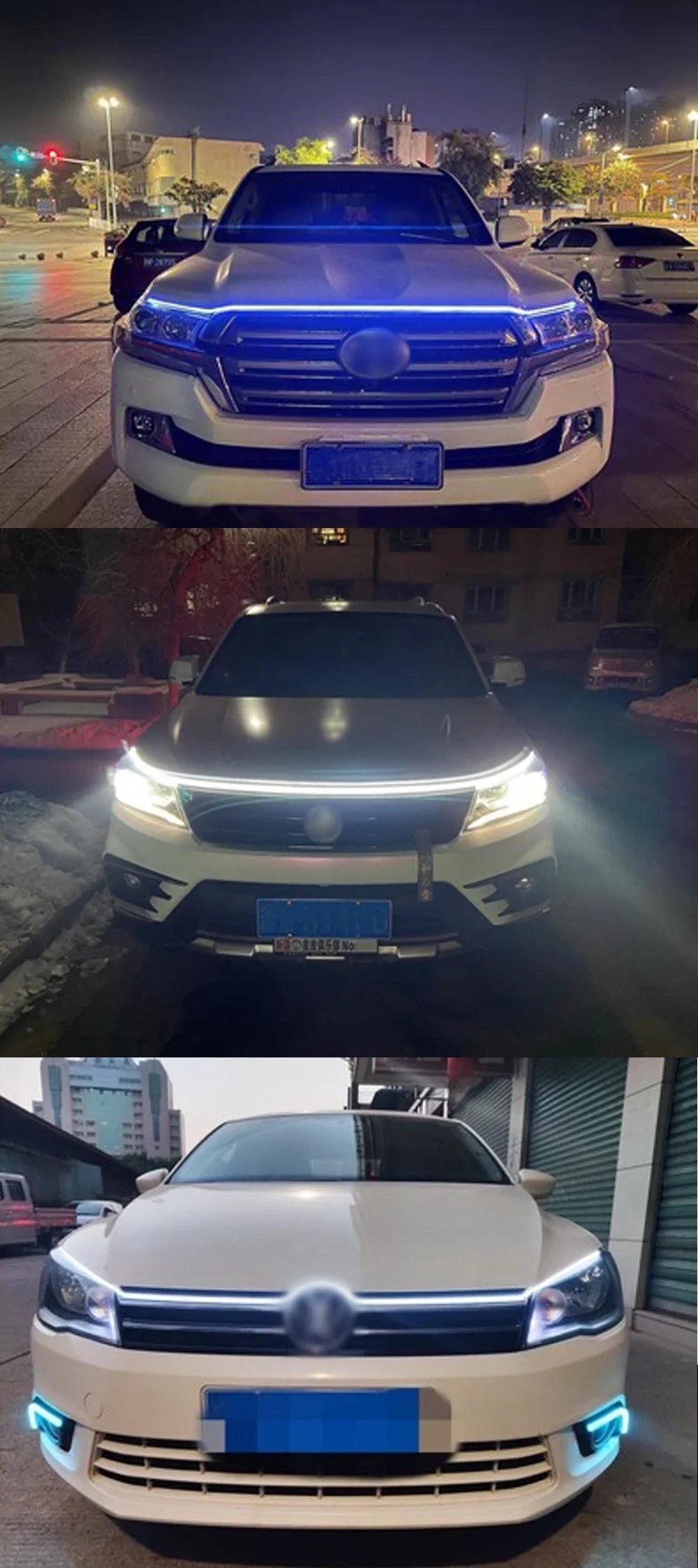 120cm LED Daytime Running Light Scan Starting Car Hood Decorative Lights DRL Auto Engine Hood Guide Decorative Ambient Lamp 12V