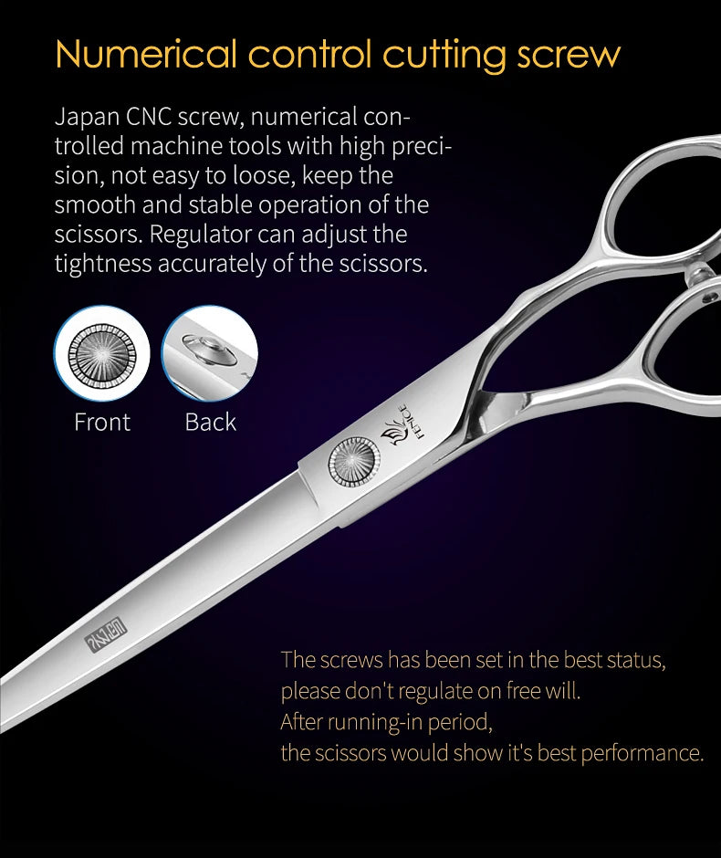 Fenice Pet Grooming Scissors 6/6.5/7/7.5 inch Professional Cutting Curved Thinning Chunker Shears For Pet Groomers Household Use