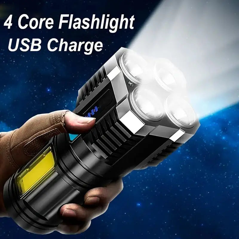 High Power LED Flashlights Camping Torch With 4 Lamp Home Torch Lantern USB Rechargeable Flashlight Lantern Lamp