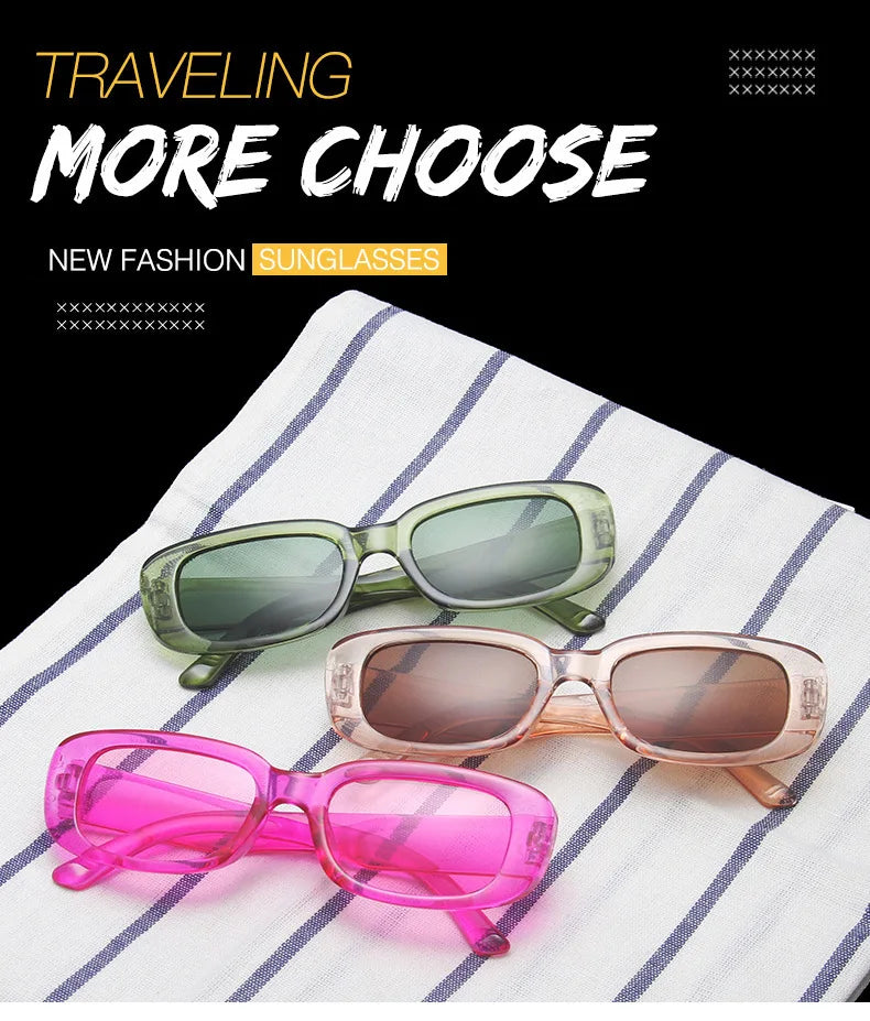 2023 New Retro Small Sunglasses Men's and Women's Fashion Trendy Vintage Popular Square Frame Rectangle Sunglasses UV Protection