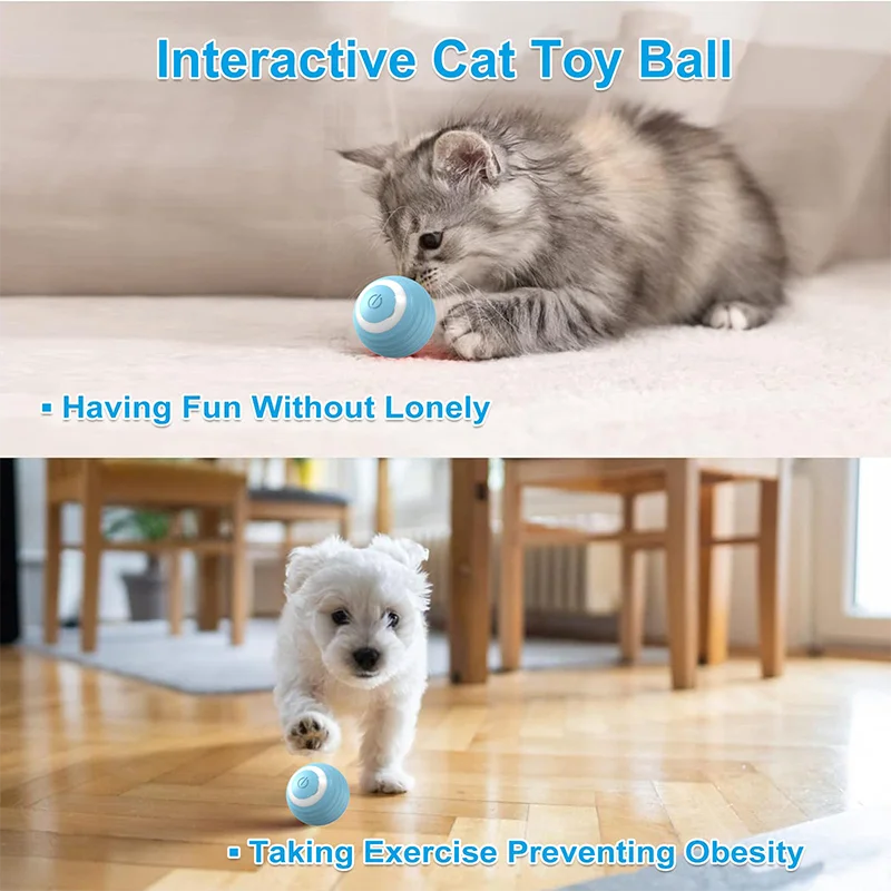 Cat Interactive Ball Training Self-moving Kitten Electric Cat Ball Toys Electronic Automatic Rolling Magic Ball Toys for Cat