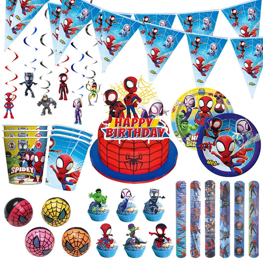 Bulbusbow Party supplies Kit Plates Cups Tablecloth Backdrop Balloons Child Party Supplies