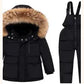 New Girls clothing Winter Warm down Cotton Jackets Children parka faux Fur Collar Coat Girl Thicken overalls Hooded kids Clothes