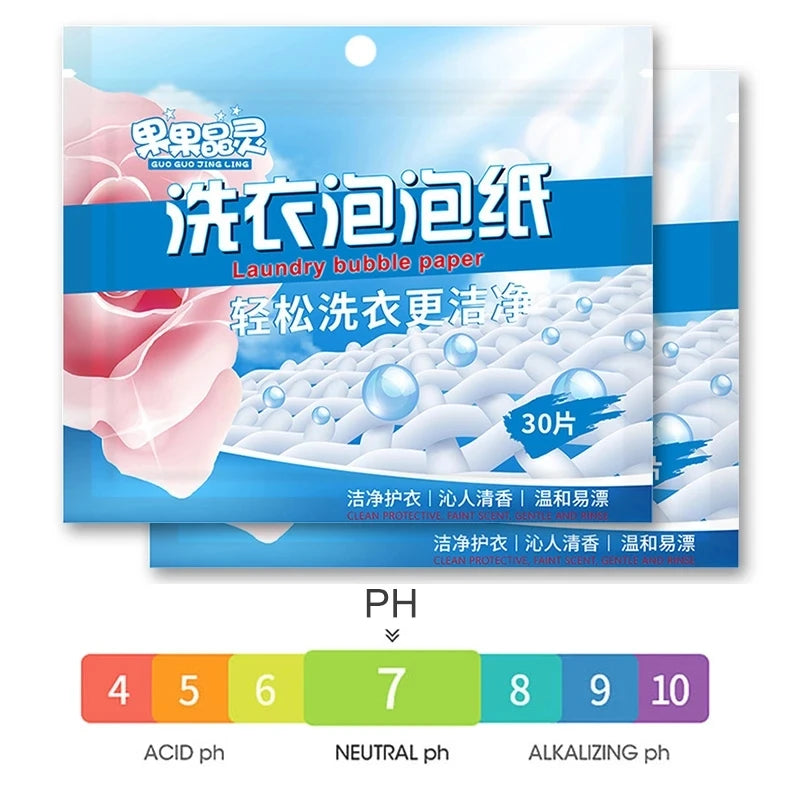 Laundry Tablets Laundry Bubble Paper Children's Clothing Concentrated Washing Powder Eco-Friendly Underwear Cleaning Tool