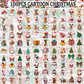 100PCS Cartoon Christmas Stickers Collection Waterproof Creative Santa Claus Elk Gift Christmas Tree Gingerbread Man Bell Socks