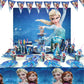 Disney Elsa Frozen Birthday Party Decorations Gils Happy Anna Snow Queen Theme Dispoable Tableware Balloon Supplies Baby Shower