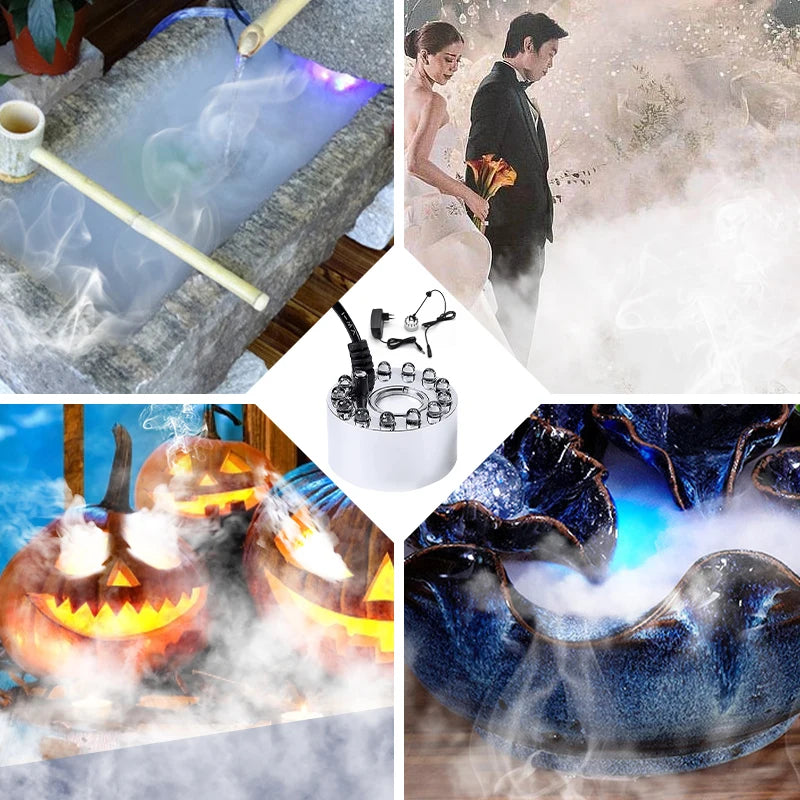 Mini LED Pumpkin Light Fogger Water Fountain Pond Fog Machine For Halloween Christmas Easter Party Festival Decoration 2023