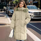 YJKDYK 2024 Winter Women's Jacket Female Fur Collar Warm Long Parkas Coats Women's High Collar Thicken Warm Cotton Jacket