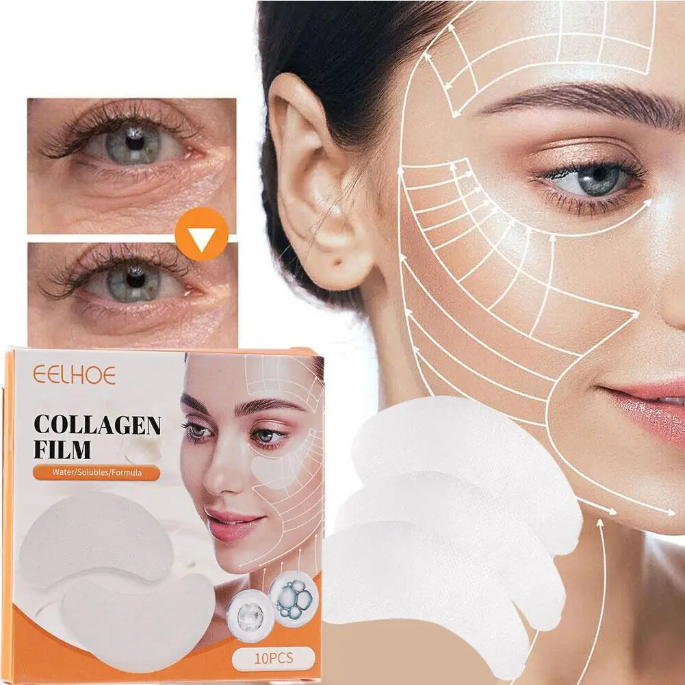 5Pairs Collagen Soluble Film Anti Aging Wrinkles Remove Dark Circles Nourish Mask Moisturizing Lift Firming Skin Eyes Care