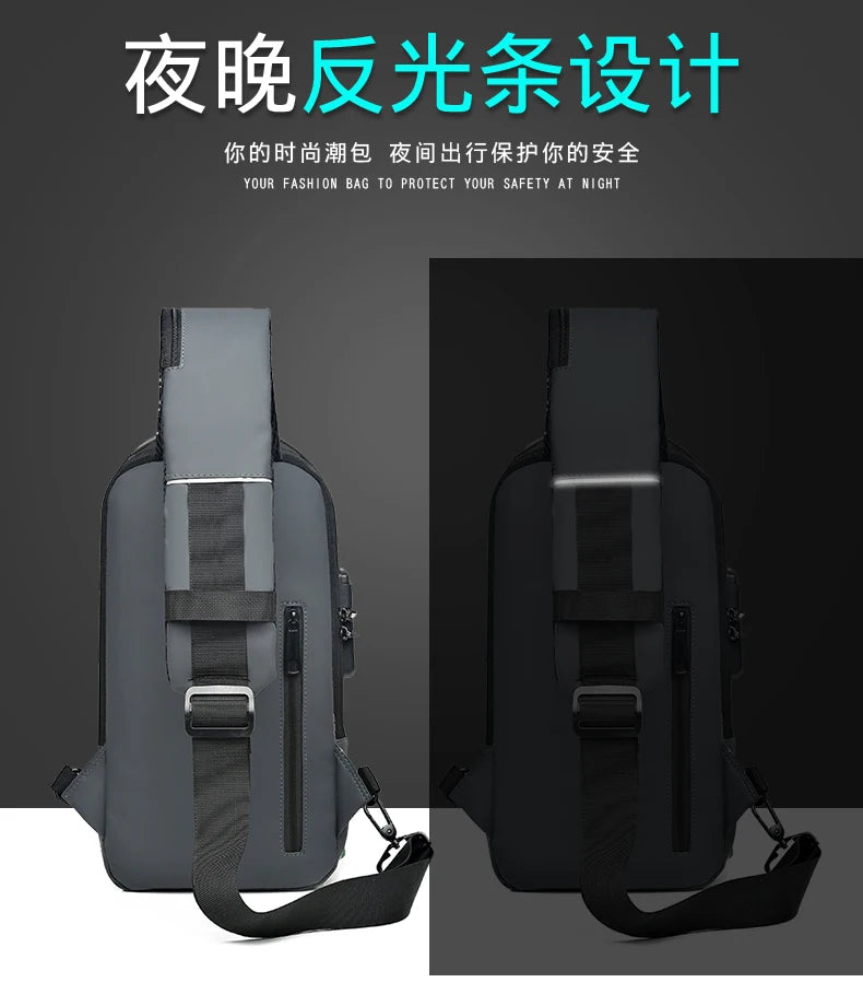 Fashion Men's Chest Bag Waist Packs High Quality Oxford Crossbody Bag Chest Pack Anti-theft Design Men's Handbag Shoulder Bag