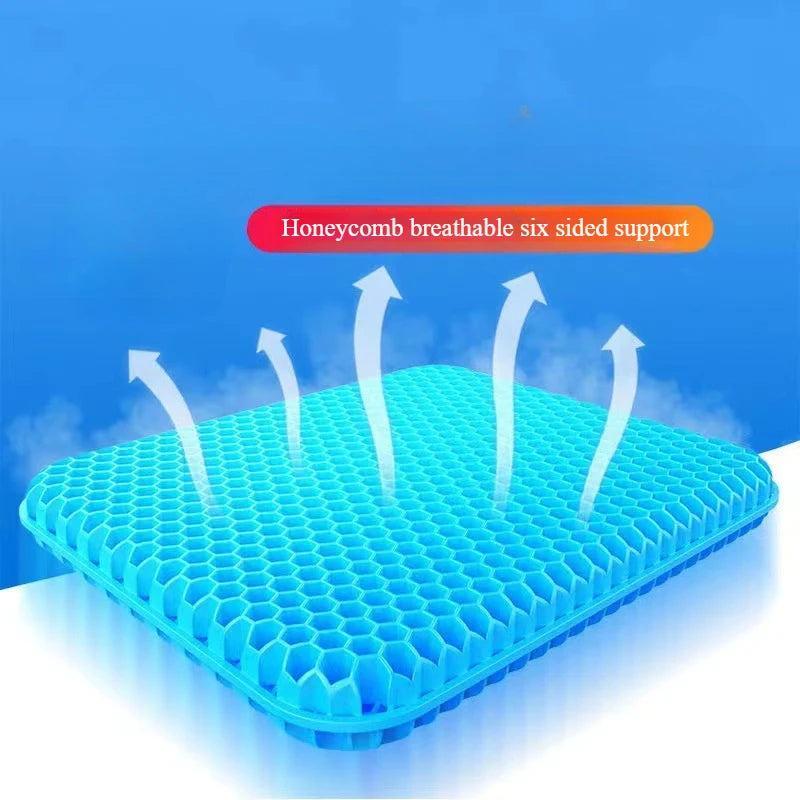 Gel Seat Cushion Summer Breathable Honeycomb Design For Pressure Relief Back Tailbone Pain - Home Office Wheelchair Chair Cars