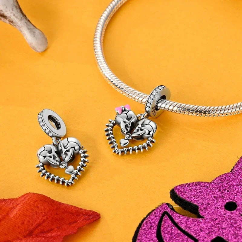 925 Sterling Silver Christmas Halloween Pumpkin Pendant Charms Beads Fit Original Pandora Bracelet Necklace for Women DIY