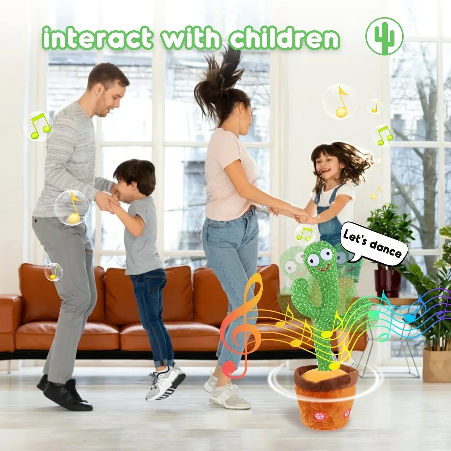 A talking cactus toy that can be charged, recorded, and repeated. Suitable for Spanish, English, and Arabic  voice changer