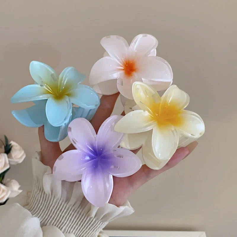 Bulbusbow Bohemian Vacation Style Lily Flower Hair Claw – Sweet Floral Hair Clips for Women | Trendy Boho Chic Accessories