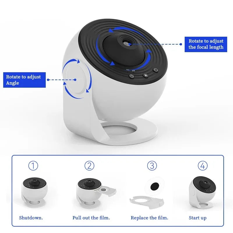 LED 夜灯星系投影仪星空投影仪 360° 旋转天文馆夜灯适用于房间装饰儿童礼物