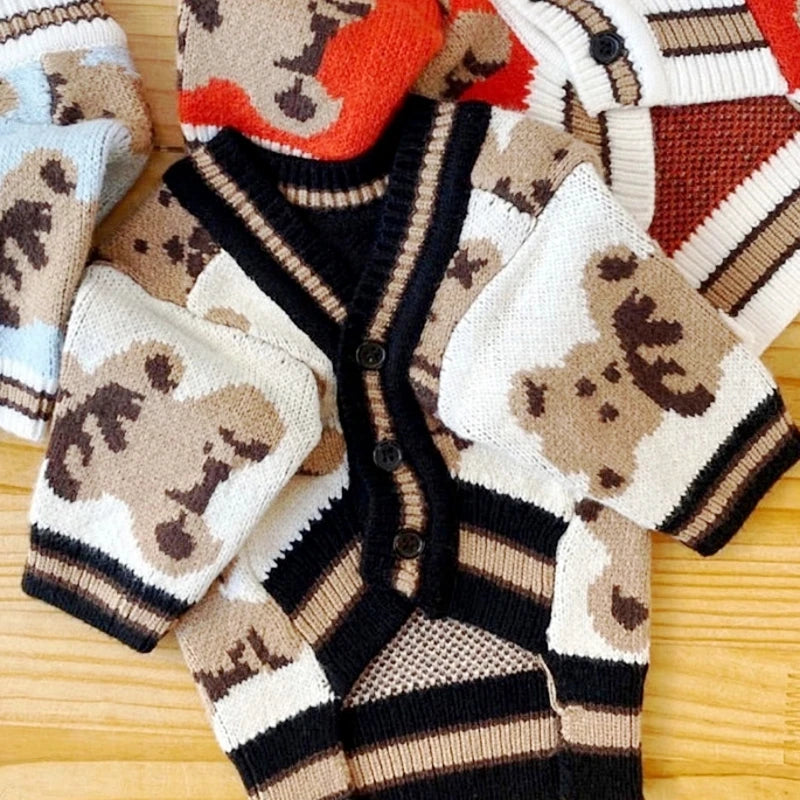 Luxury Dog Clothes Chihuahua Pet Striped Cardigan Sweater Bichon Frise Puppy Kitten Dog Warm Coat Cat Dog Accessories Pet Outfit