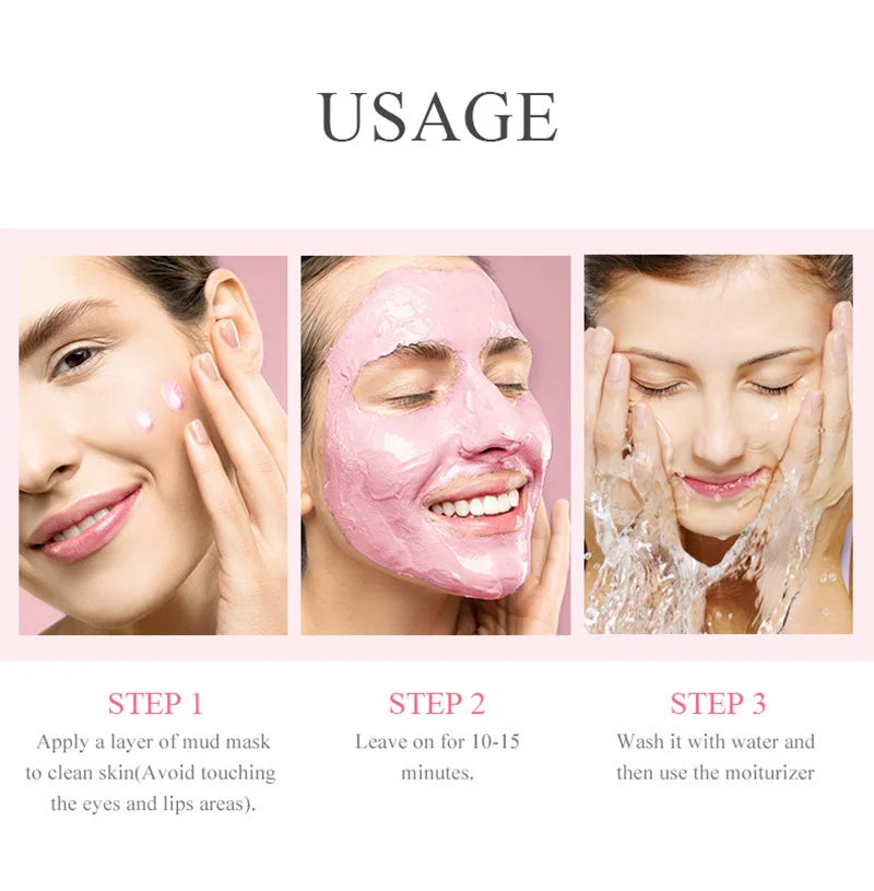 LAIKOU 5pcs Mud Mask Clay Mask Sakura Matcha Eggplant Tea Tree Mung Bean Oil-Control Deep Cleansing Repairing Facial Skin Care