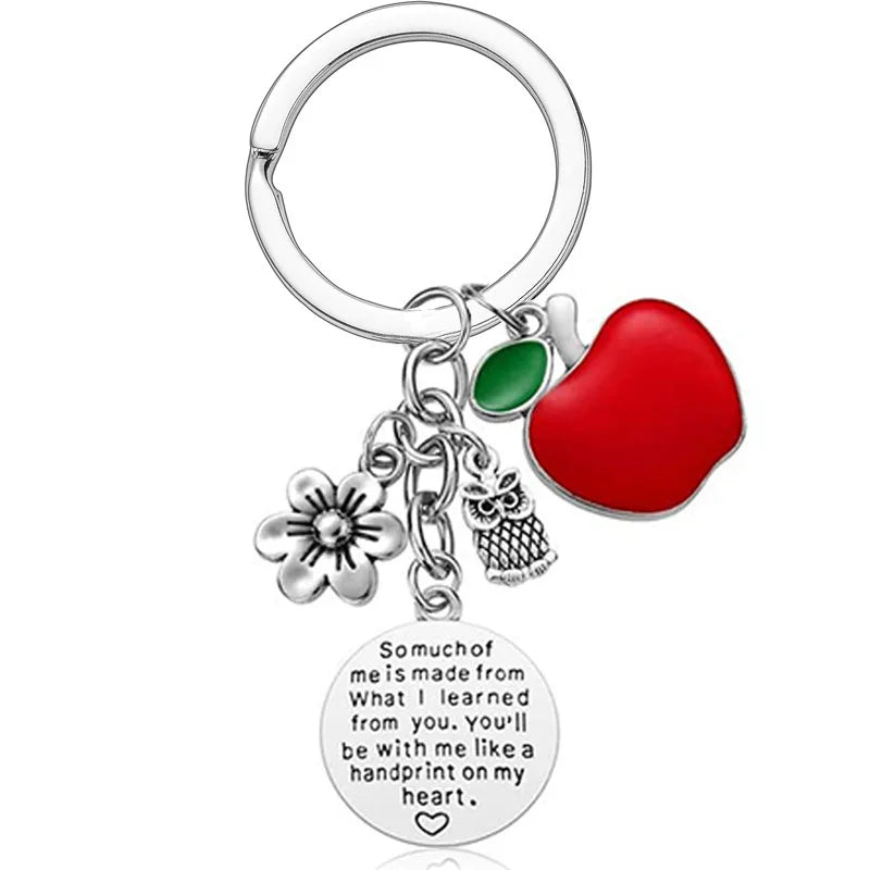 6/8pcs Teacher Keychain Teacher Appreciation Gifts Birthday Valentine's Day Christmas Gifts for Teachers Thank You Gifts