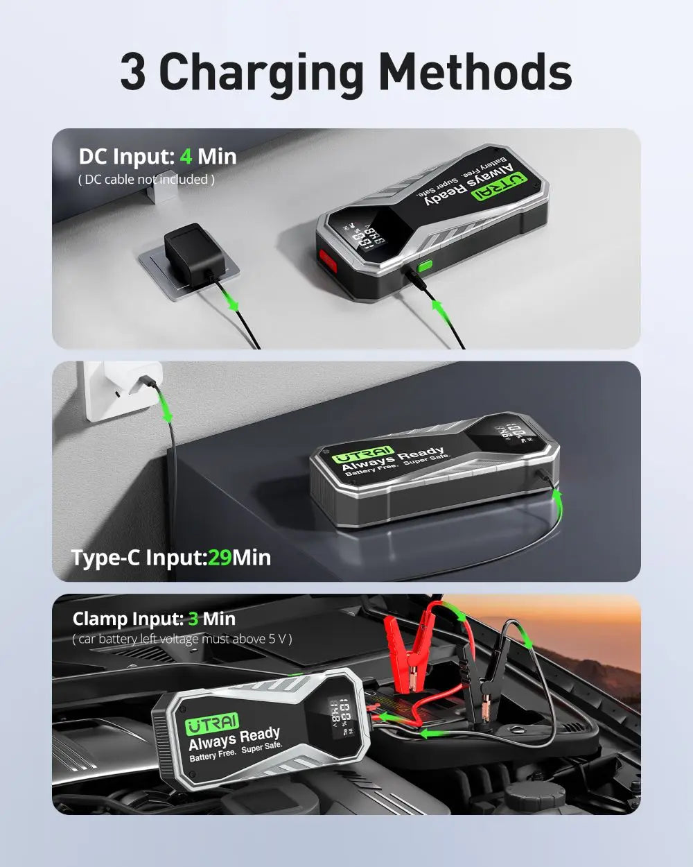 UTRAI  Jstar X1 Super Capacitor 500F Jump Starter 3 mins Quick Charge Portable Emergency Battery Auto Booster Starting Device