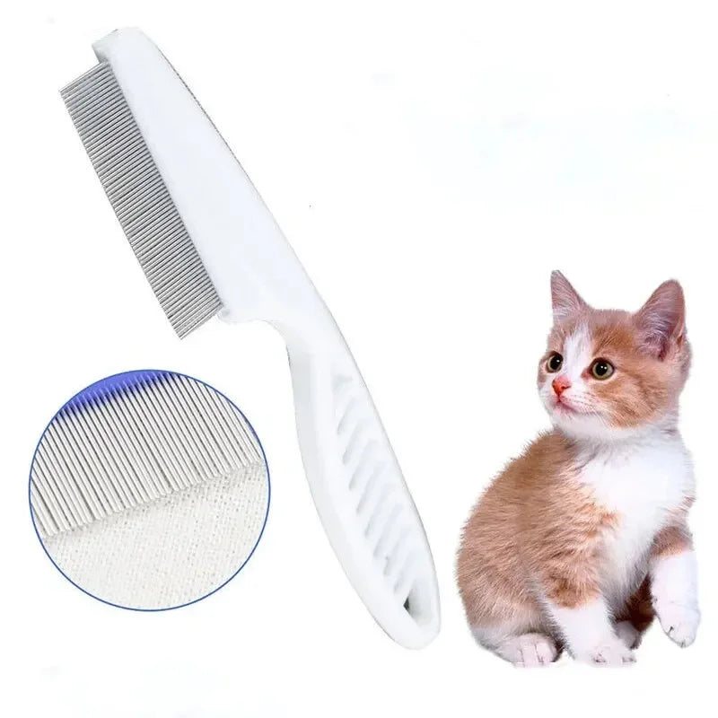 Flea Comb Dog Cat Hair Removal Brush Stainless Steel Dense Teeth Inline Comb Portable Pet Universal Grooming Cleaning Supplies