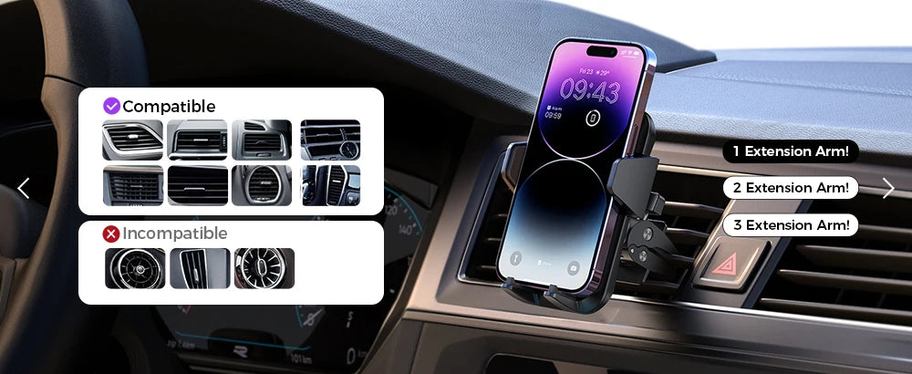 Joyroom Upgraded Car Phone Holder Military-Grade Protection Big Phone And Thick Cases Friendly Hands Free Air Vent Car Mount