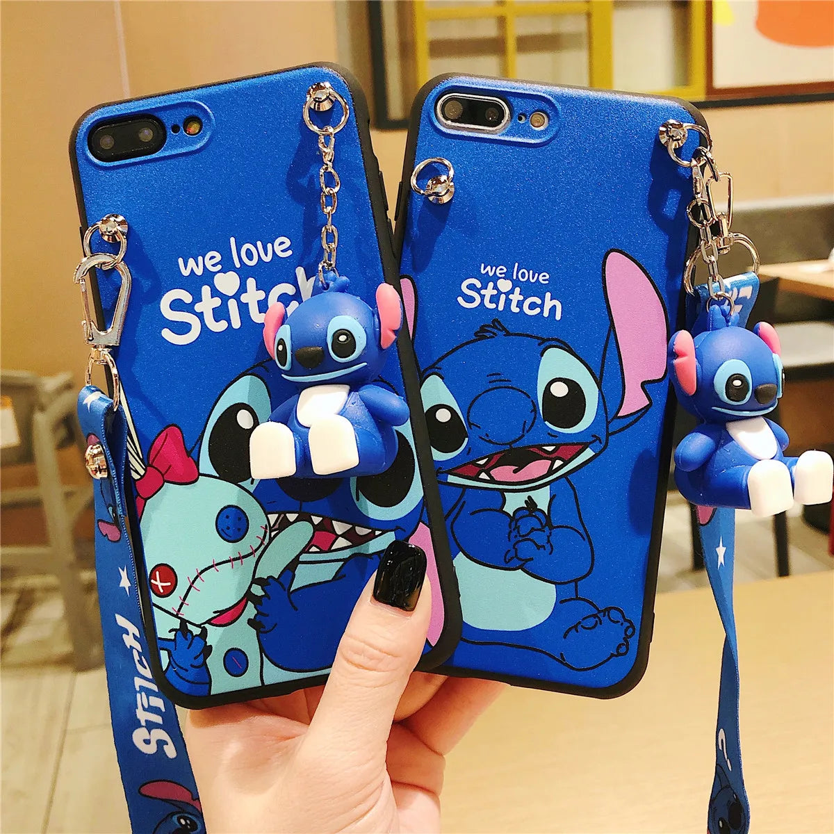 For iPhone 6 6s 7 8 X Xs Max XR 11 12 13 14 15 Pro Max SE Stitch Phone Case With Holder Rope